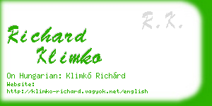 richard klimko business card